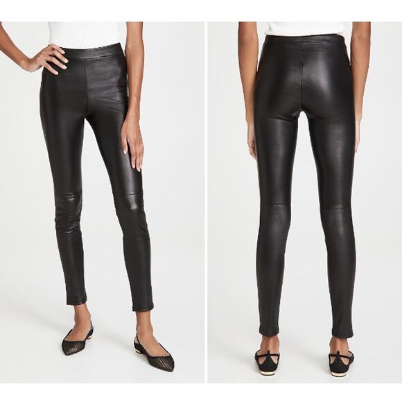 Theory High Rise Adbelle L2 Leather Skinny Pants Black Size 4 - Picture 14 of 15